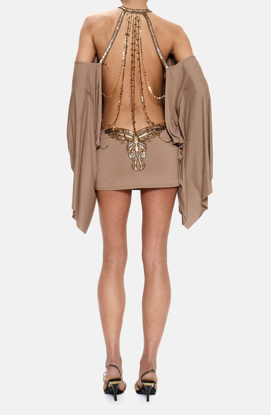 Embellished Butterfly Minidress